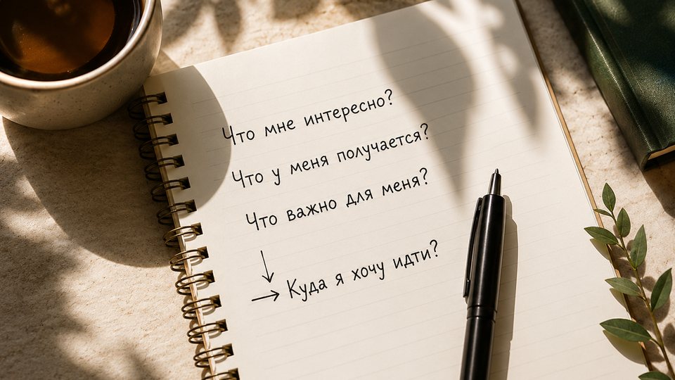 Блокнот с вопросами: что мне интересно, что получается, что важно